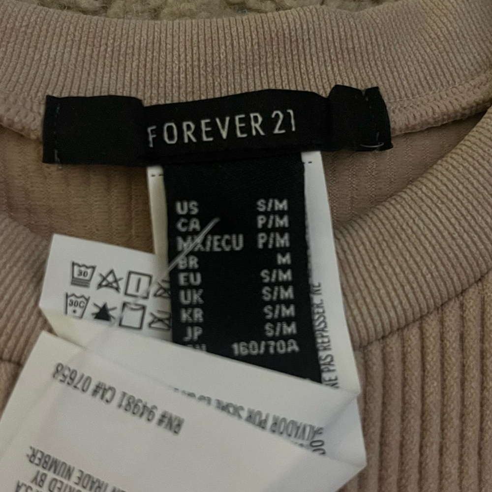 Forever 21 Womens Ribbed Short Sleeve Bodysuits in Cream, Brown, Pink - Set of 3 - Picture 6 of 7